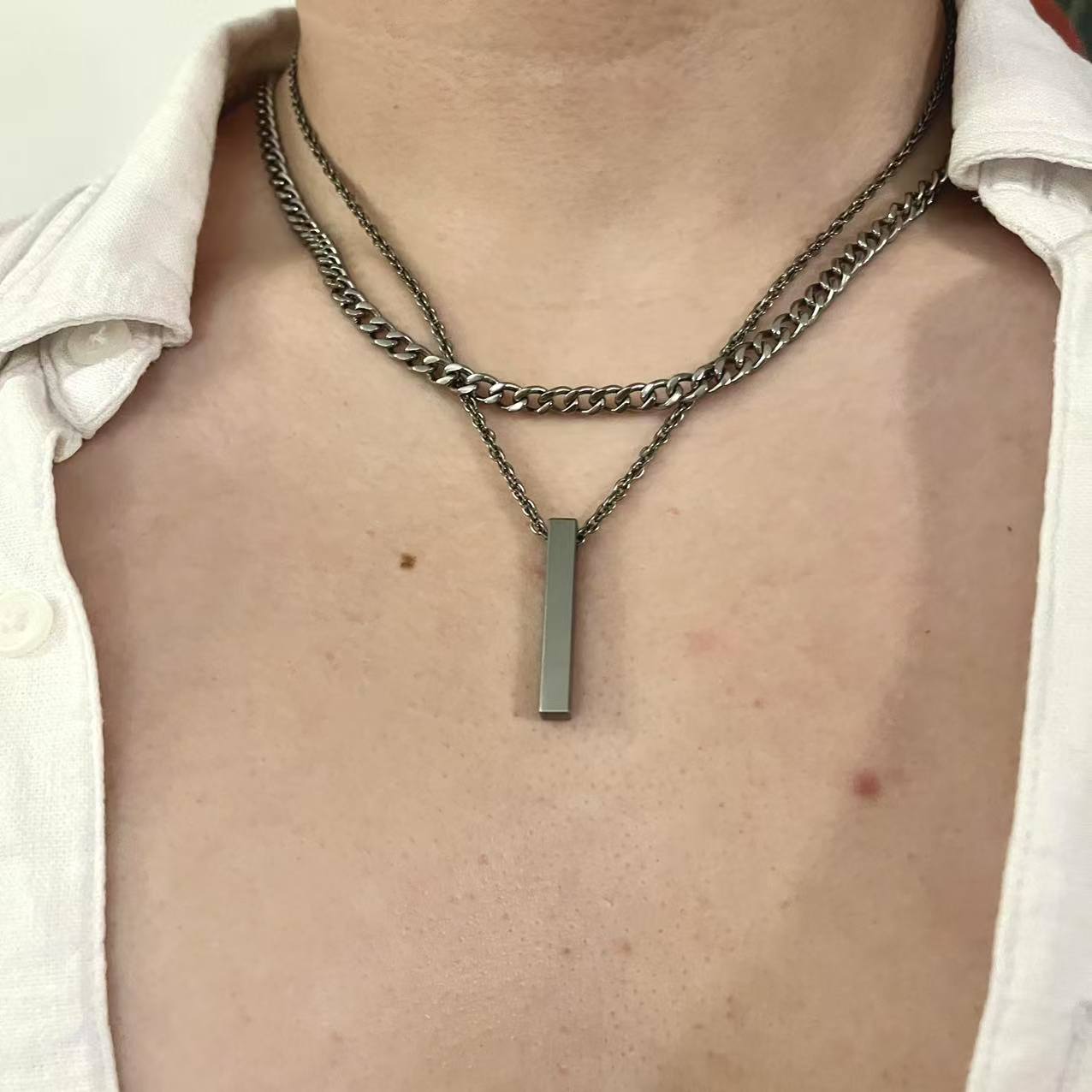 Titanium Cuban Chain Necklace
