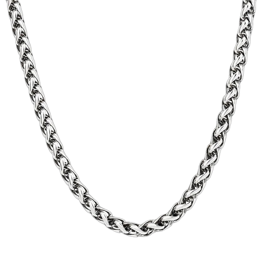 Oxidized Sterling Silver Wheat Chain Necklace