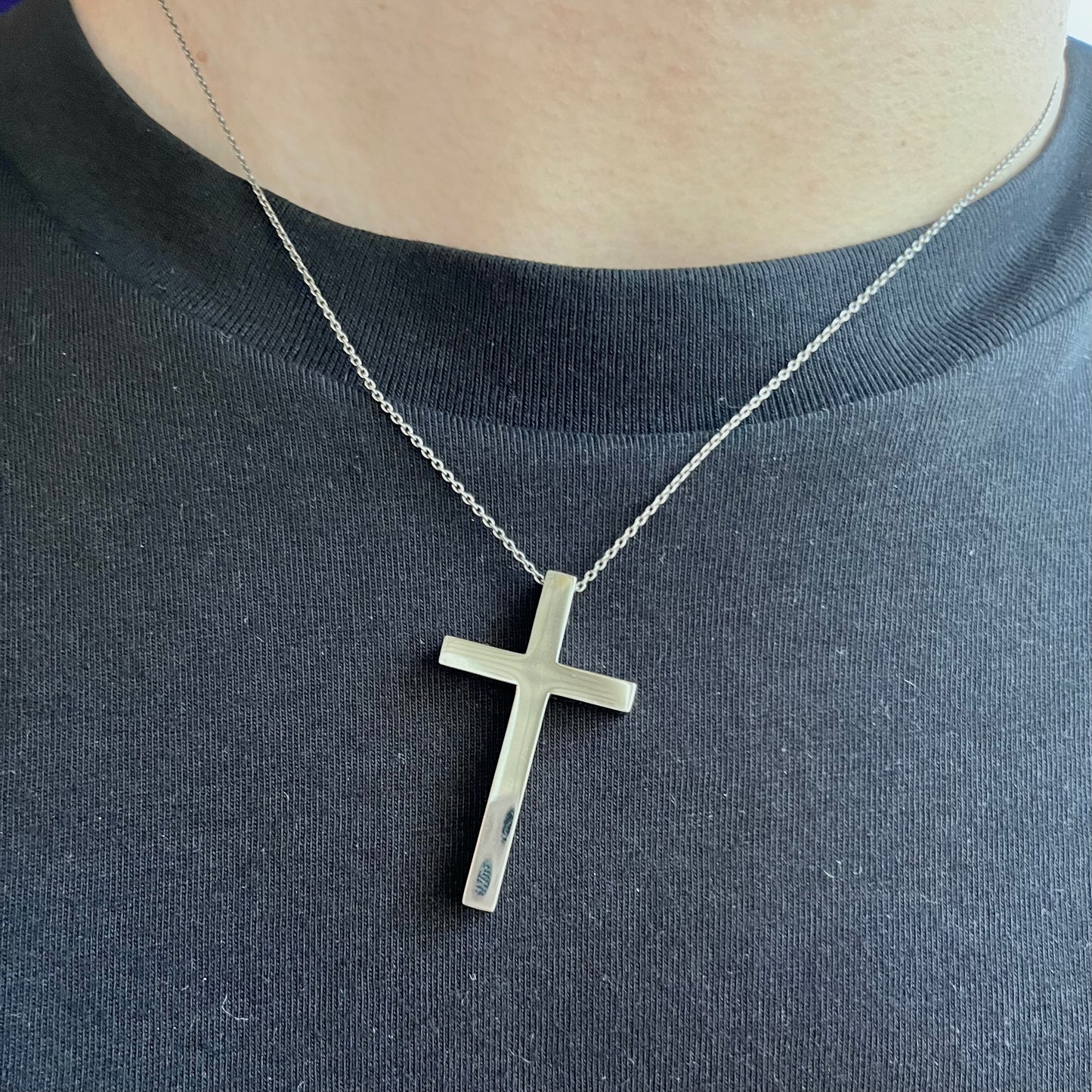 Titanium Cross Pendant Necklace