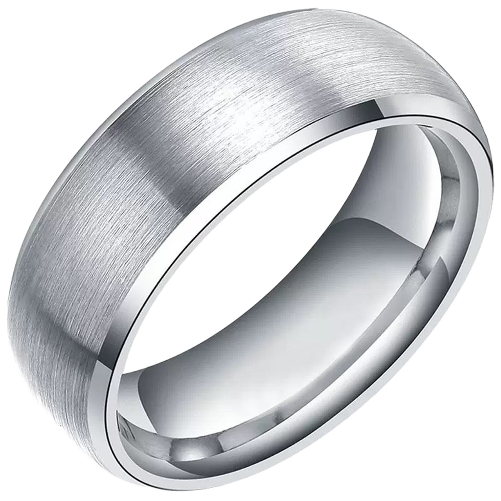 Rounded Silver Band Tungsten Carbide 6mm
