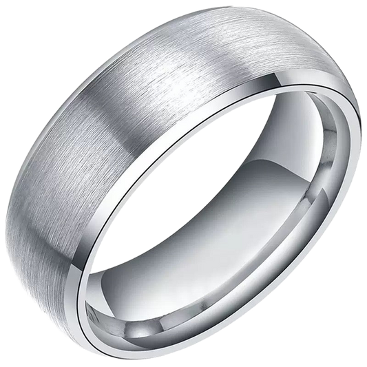 Rounded Silver Band Tungsten Carbide 6mm