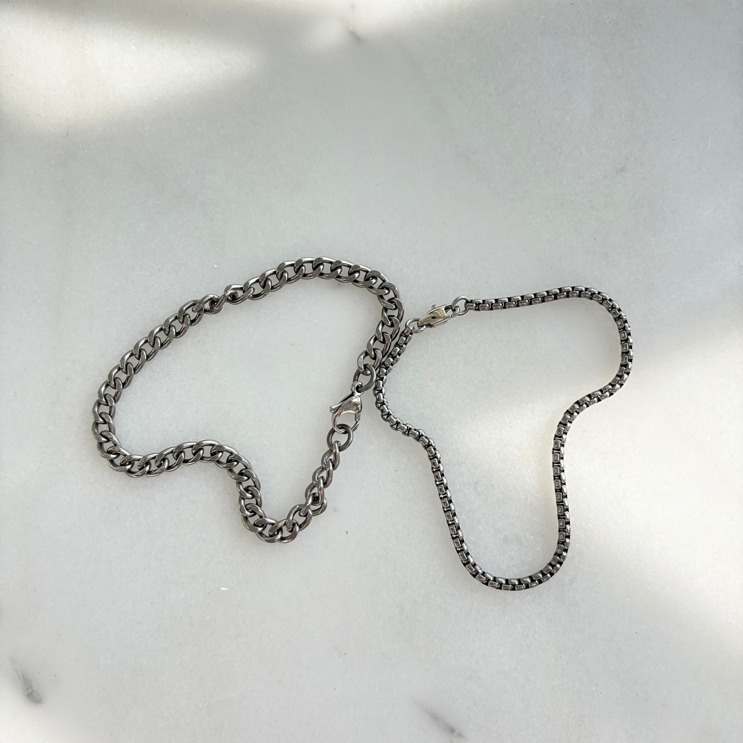 Titanium Bracelet Chain Set