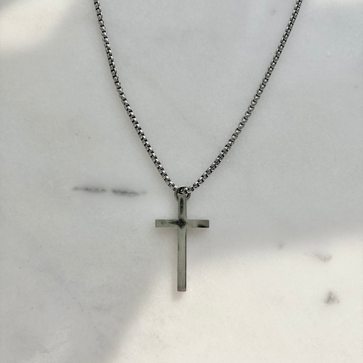 Titanium Cross Pendant Necklace