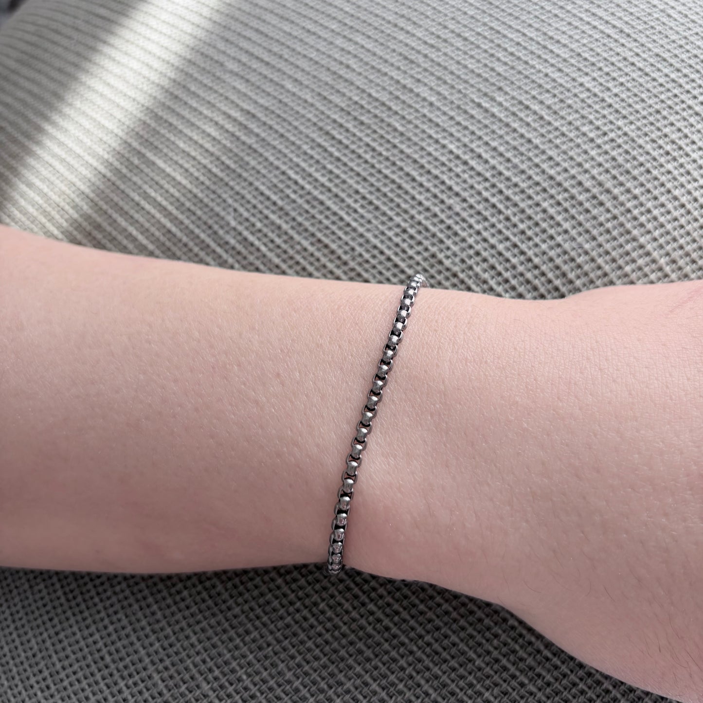 Titanium Round Box Chain Bracelet