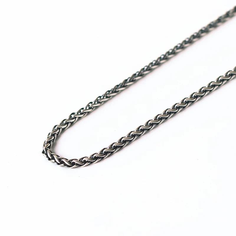 Oxidized Sterling Silver Wheat Chain Necklace