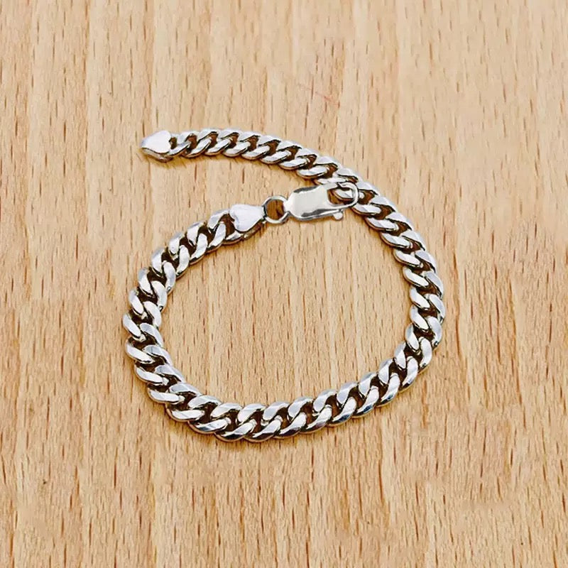 Sterling Silver Cuban Chain Bracelet
