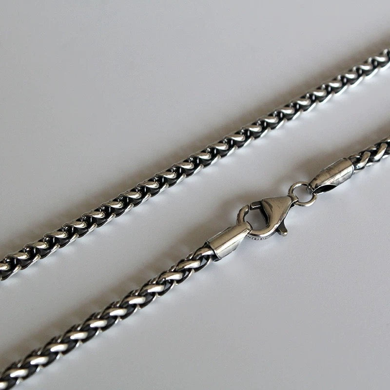 Oxidized Sterling Silver Wheat Chain Necklace