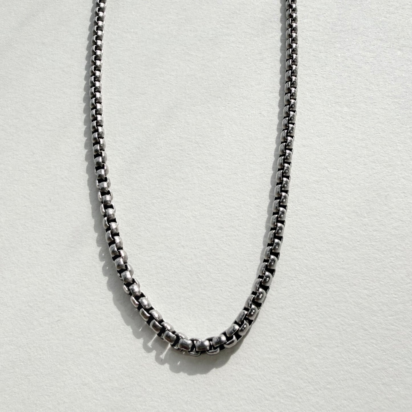 Titanium Round Box Chain Necklace