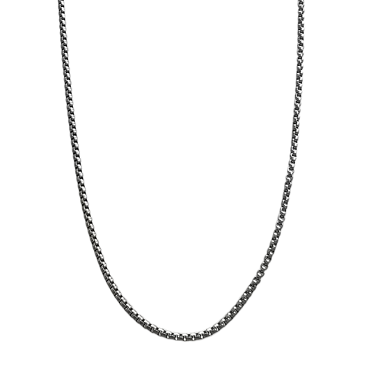 Titanium Round Box Chain Necklace