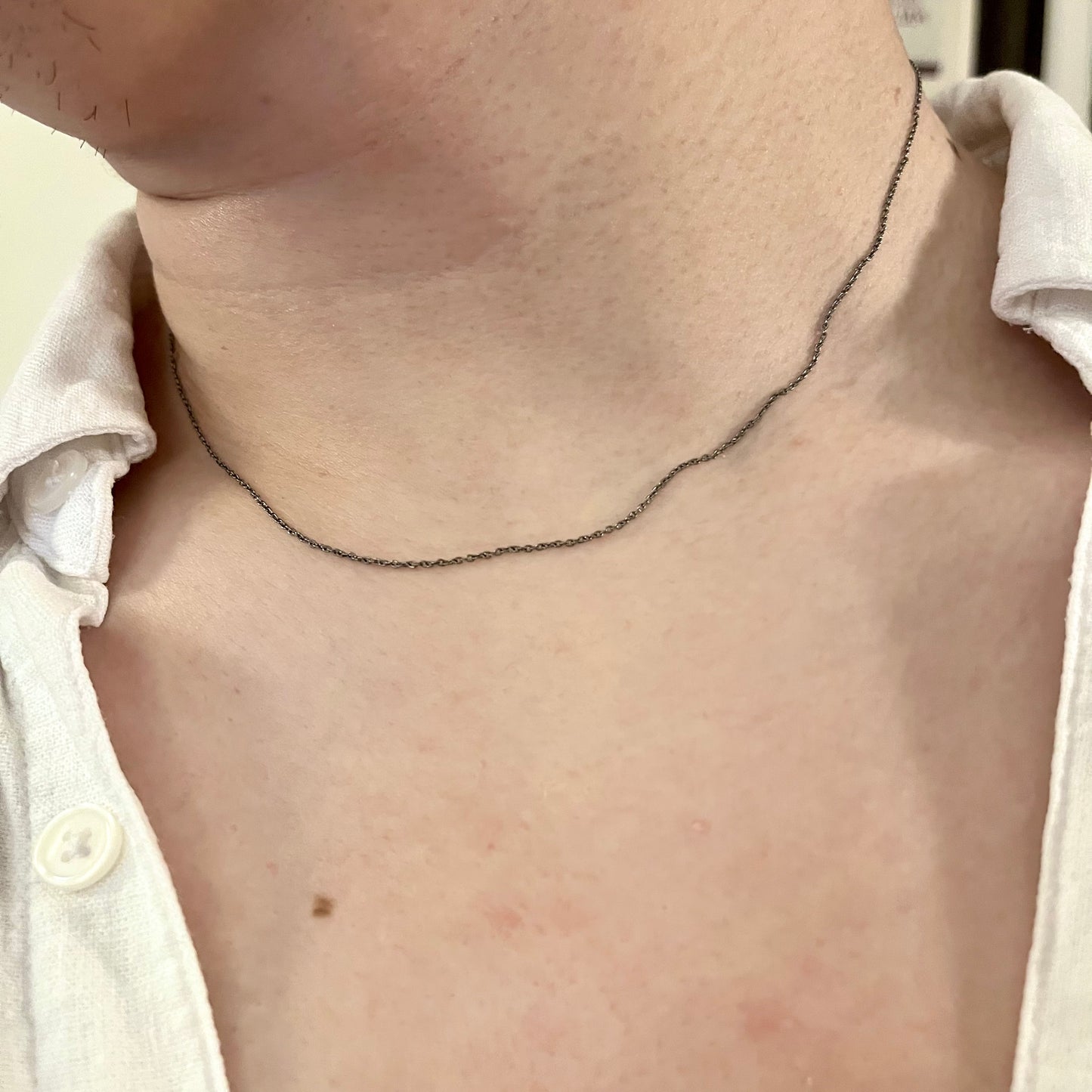 Titanium Slim Cable Chain Necklace