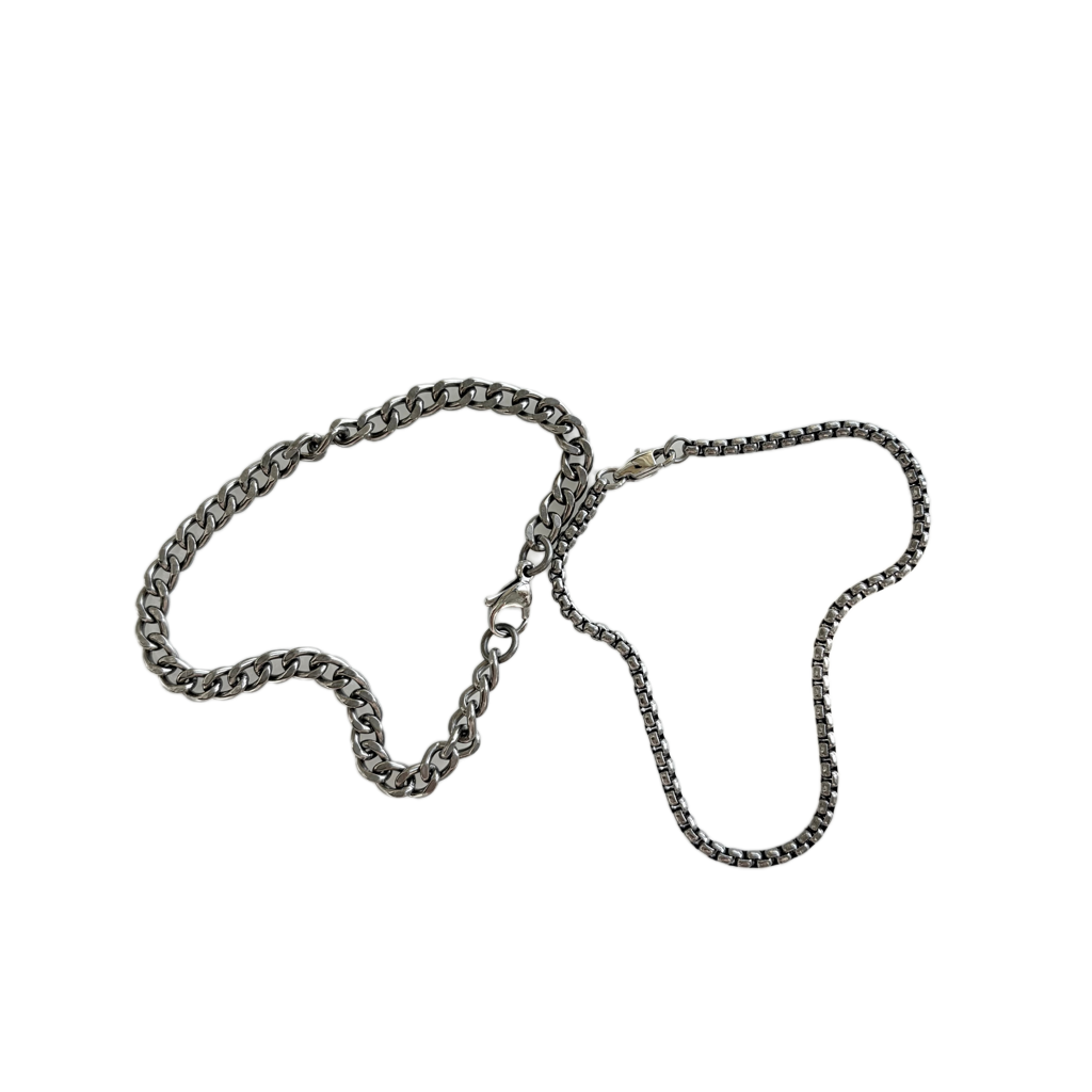 Titanium Bracelet Chain Set