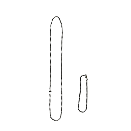Titanium Round Box Chain Set