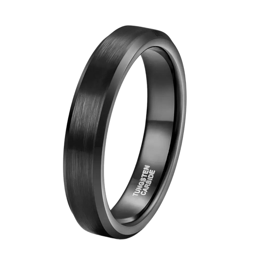 Beveled Black Band Tungsten Carbide 4mm