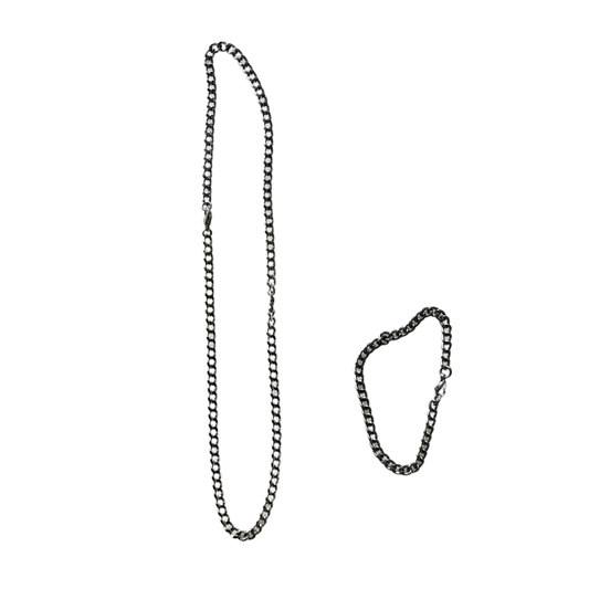 Titanium Cuban Chain Set